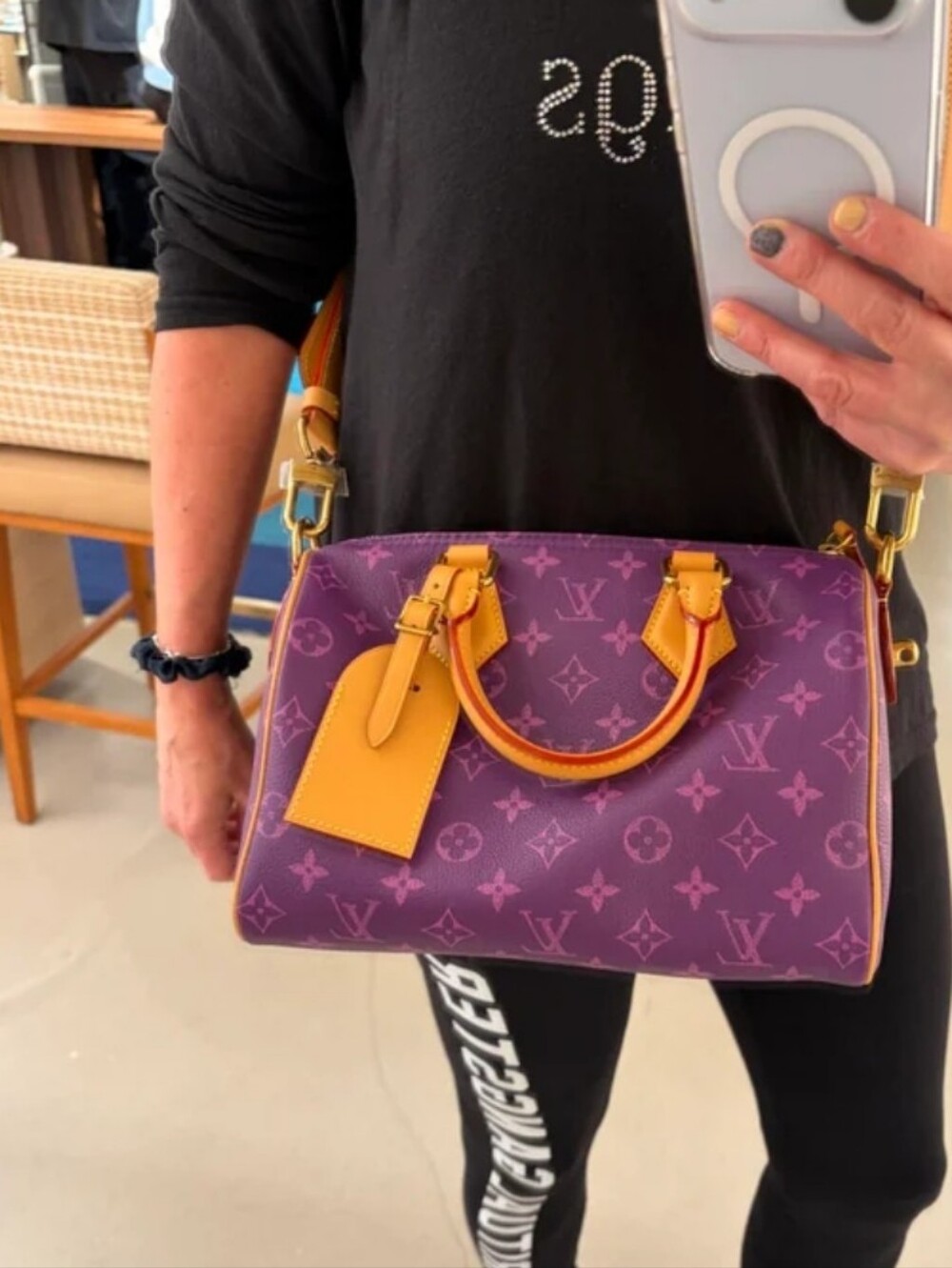 🫟Purple Monogram Super Canvas Speedy Style Travel Tote 30in